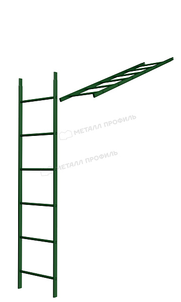 Лестница кровельная стеновая дл. 1860 мм без кронштейнов (6005) ― купить в Ульяновске по доступной цене.
