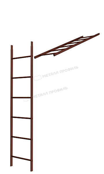 Лестница кровельная стеновая дл. 1860 мм без кронштейнов (8017) ― где купить в Ульяновске? В Компании Металл Профиль!